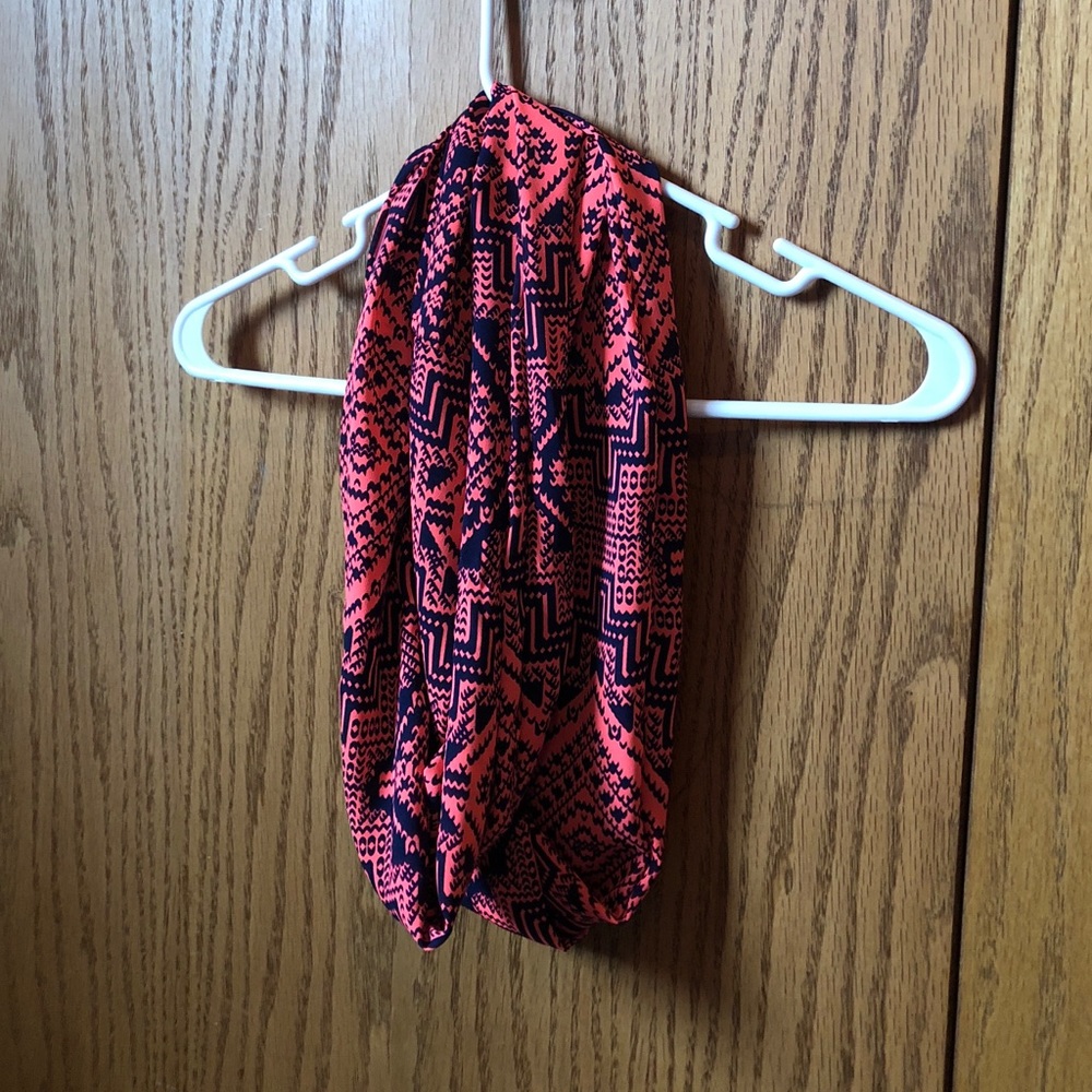 Pink and Navy Blue tribal print scarf